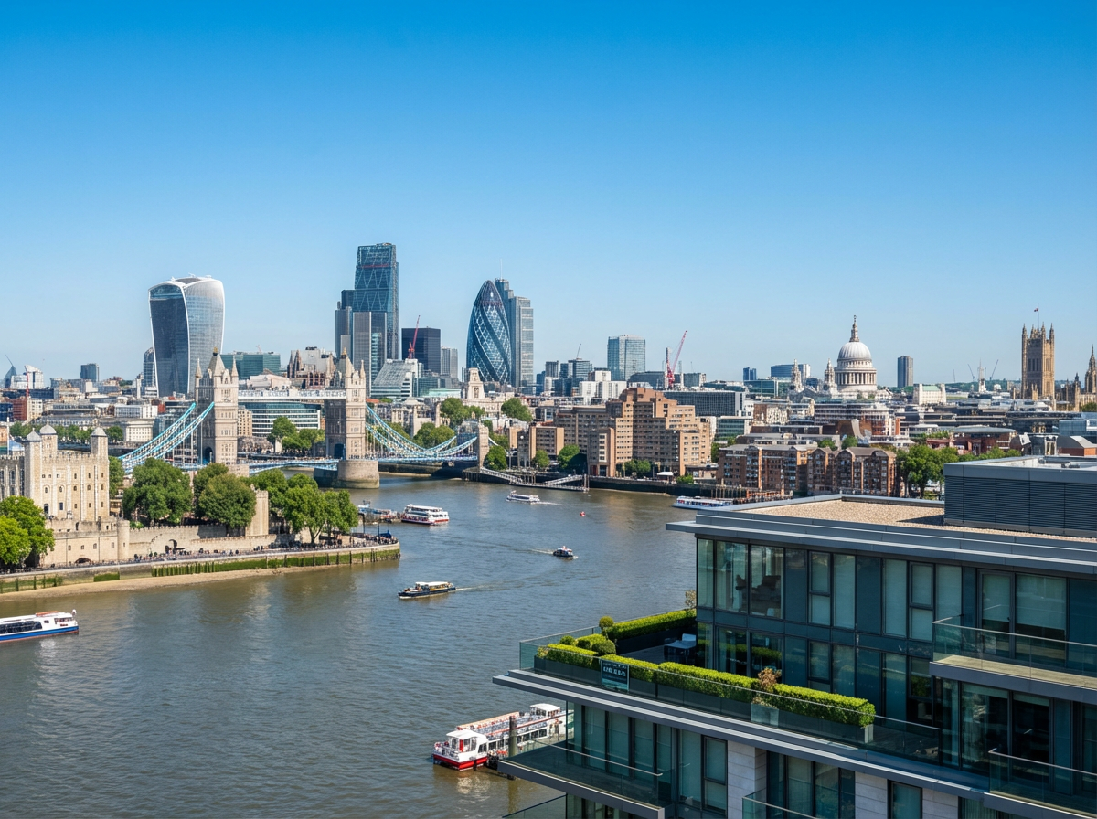London skyline representing England property surveying coverage
